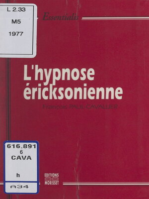 cover image of L'hypnose éricksonienne